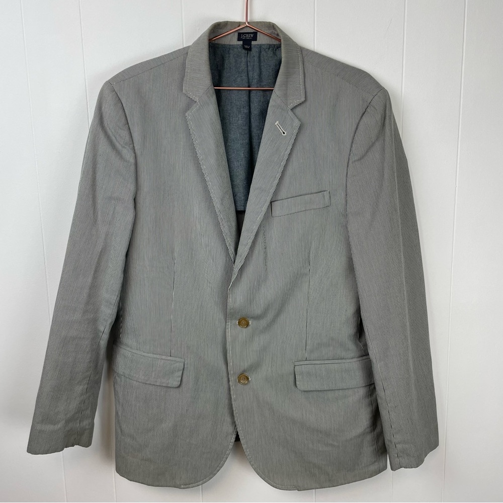 J.Crew Two-Button Blue White Striped Blazer Sports Jacket